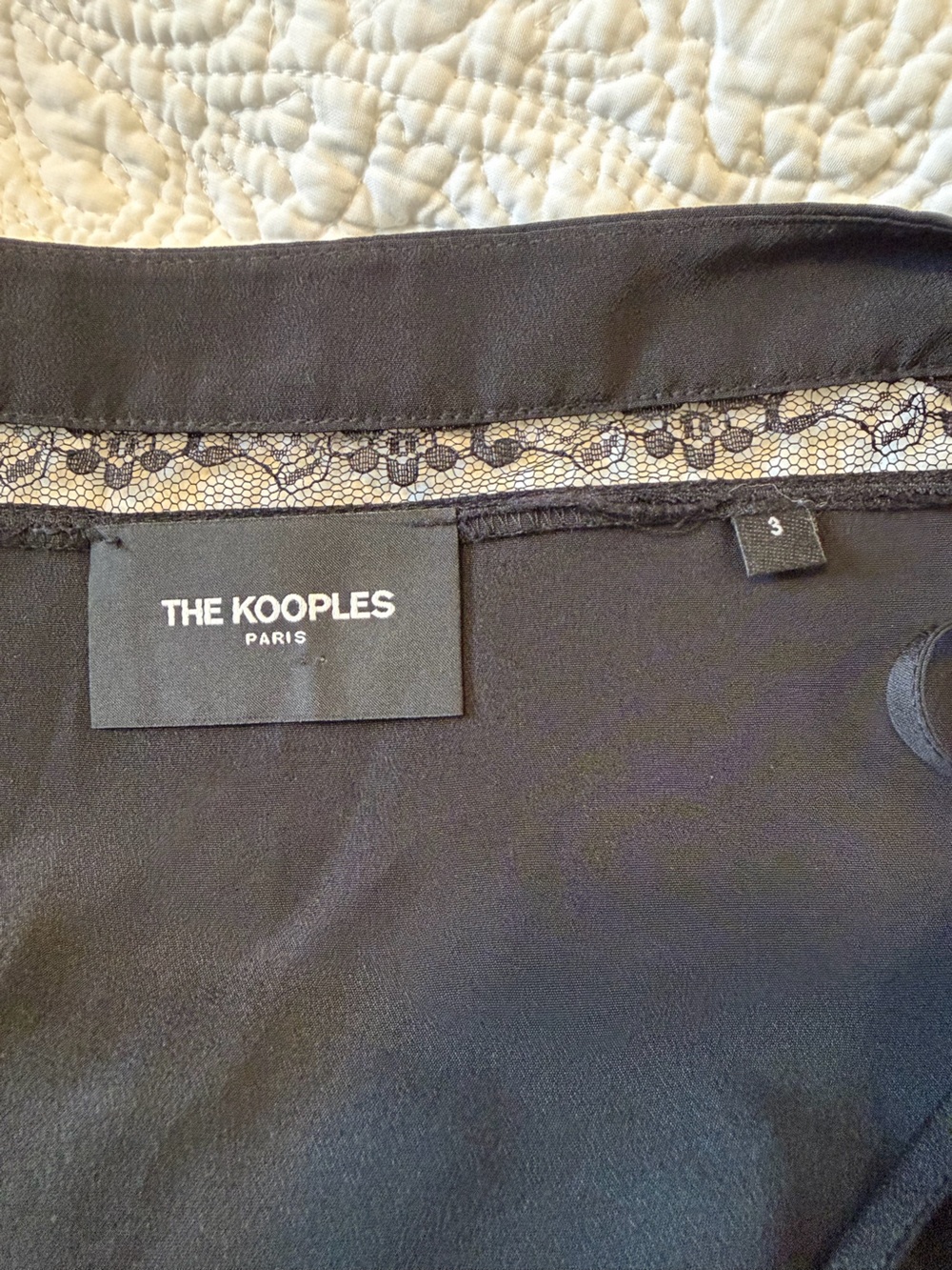 The Kooples Black Lace-Trim Bustier Cami Top - Picture 4 of 4
